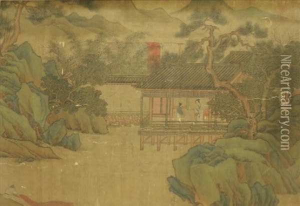 Chinese Painting On Silk Oil Painting -  Chinese School-Ming Dynasty
