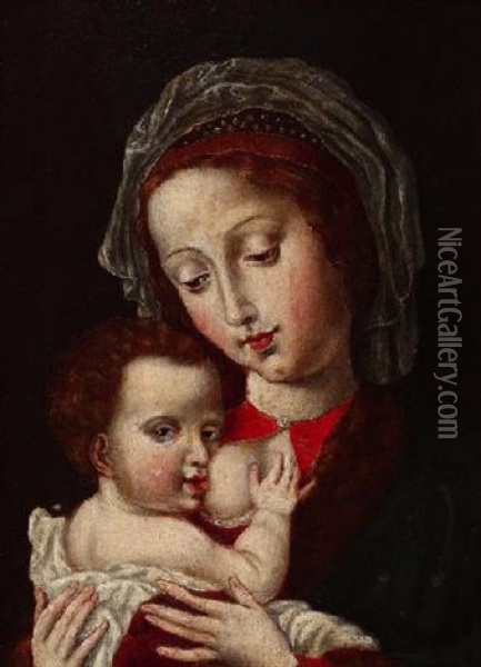 Madonna Mit Dem Christuskind Oil Painting - Joos Van Cleve
