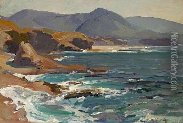 California Coastal Scene Oil Painting - Franz Arthur Bischoff