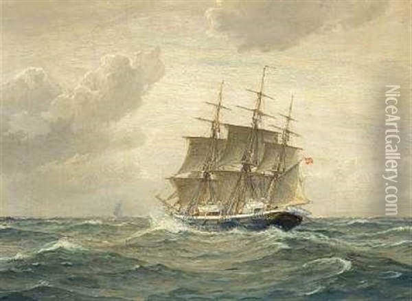Tremaster Pa Havet Oil Painting - Christian Benjamin Olsen