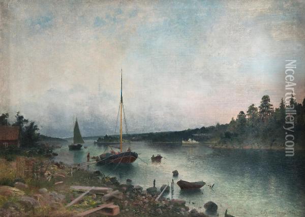 View Of The Archipelago Oil Painting - Carl Hallstrom
