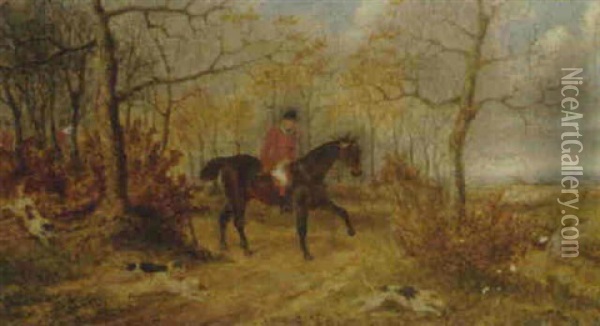 Anstruther Thompson Leading The Pychley Hunt Oil Painting - George Henry Laporte