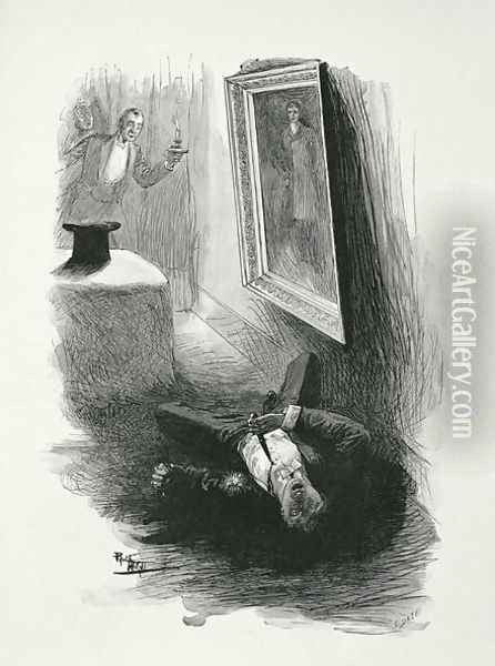 Illustration from The Picture of Dorian Gray by Oscar Wilde 1854-1900, engraved by E. dEte 2 Oil Painting - Thiriat, Paul