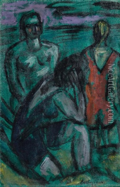 Bathers Oil Painting - Max Beckmann