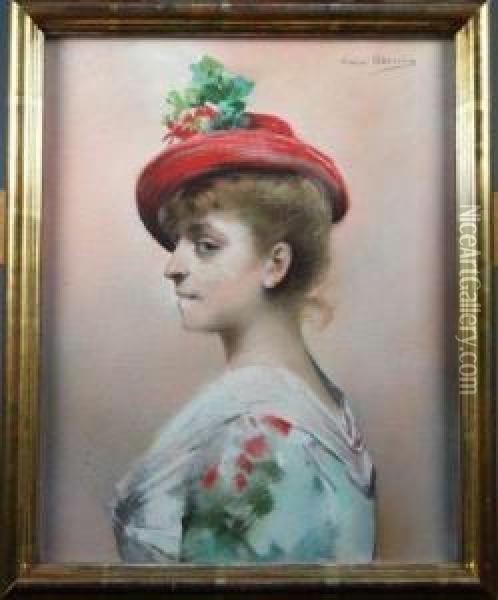 Portrait De Femme Oil Painting - Louise Abbema