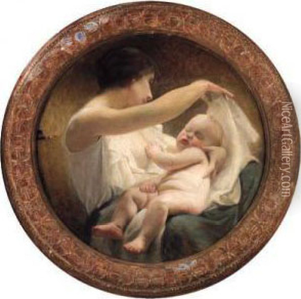 A Mother And Child Oil Painting - Daniel Leon Saubes