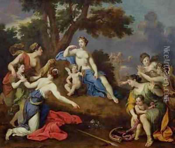 Venus Creating the Anemone with the Blood of Adonis Oil Painting - Bon De Boulogne