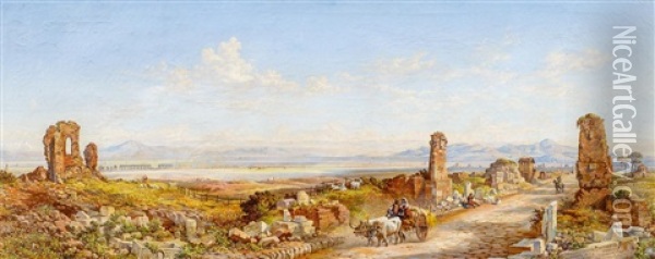 Auf Der Via Appia Vor Rom Oil Painting - Arthur John Strutt