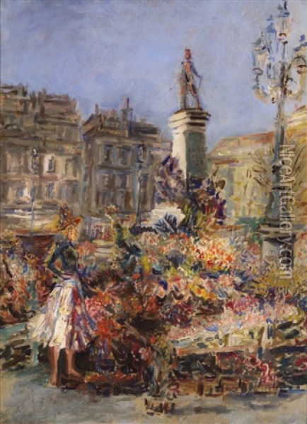 Paris Square Oil Painting - Alexis Paul Arapov