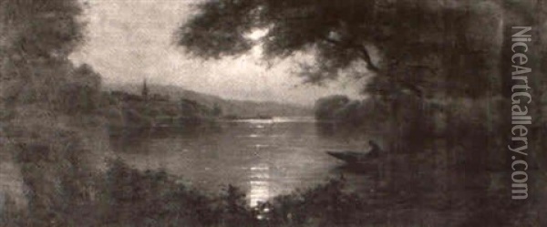 Evening Light On The Seine Oil Painting - Louis Aston Knight