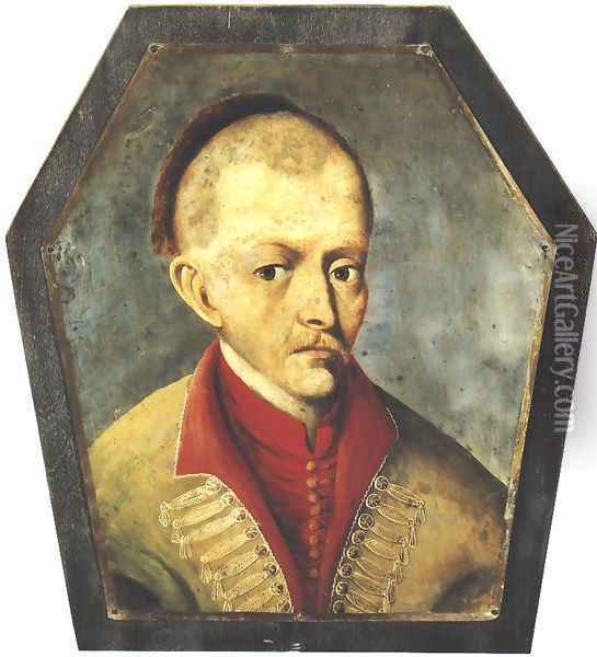 Coffin Portrait of Nobleman from the Region of Gostyn Oil Painting - Unknown Painter