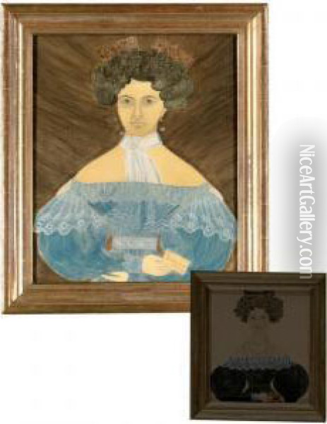 Portrait Of Miss Adeline Bartlett Holding A Letter Oil Painting - Ruth Whittier Shute