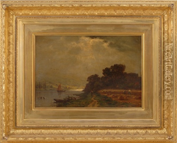 Foggy Summer Morning In The Valley Of The Seine Oil Painting - John Joseph Enneking