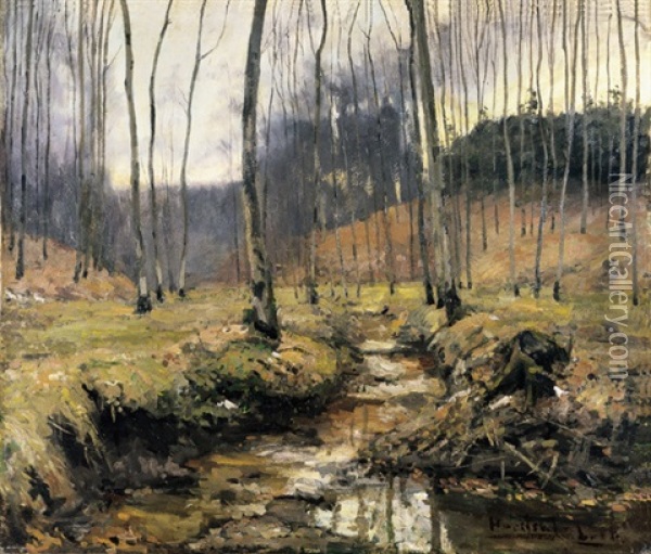Ruisseau Dans La Foret Oil Painting - Gaston Haustrate