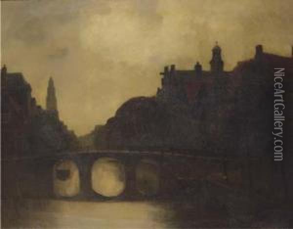 Prinsengracht, Amsterdam Oil Painting - Eduard Karsen