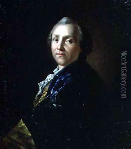 Portrait of Aleksandr Petrovich Sumarokov 1718-77 1760 Oil Painting - Anton Losenko