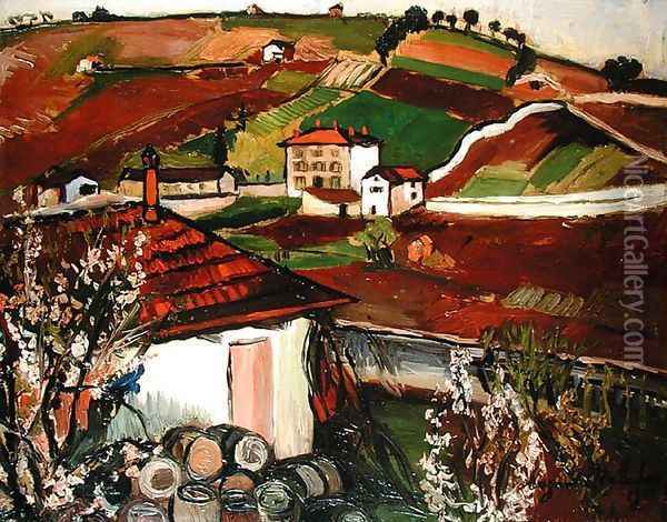 Houses in the Countryside, 1921 Oil Painting - Suzanne Valadon