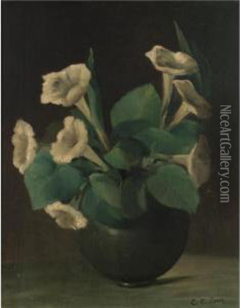 A Bowl Of Morning Glories Oil Painting - Charles Ethan Porter