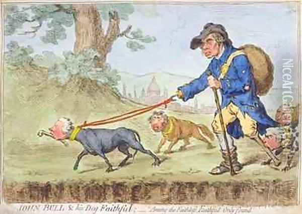 John Bull and his Dog Faithful Oil Painting - James Gillray