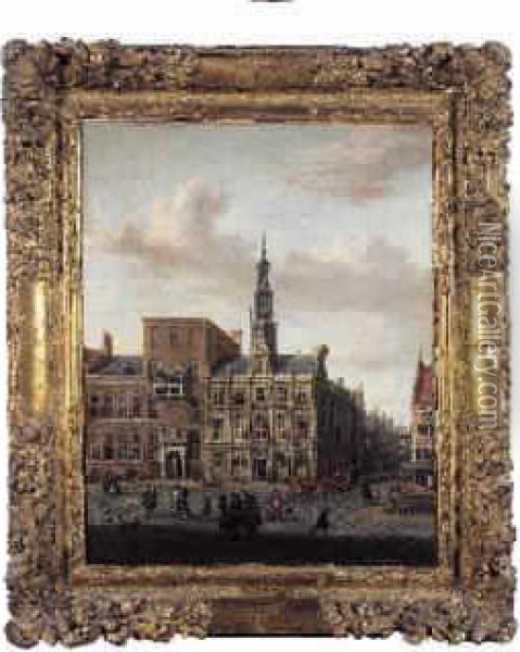 Vue De La Place De L'hotel De Ville D'amsterdam Oil Painting - Abraham Storck