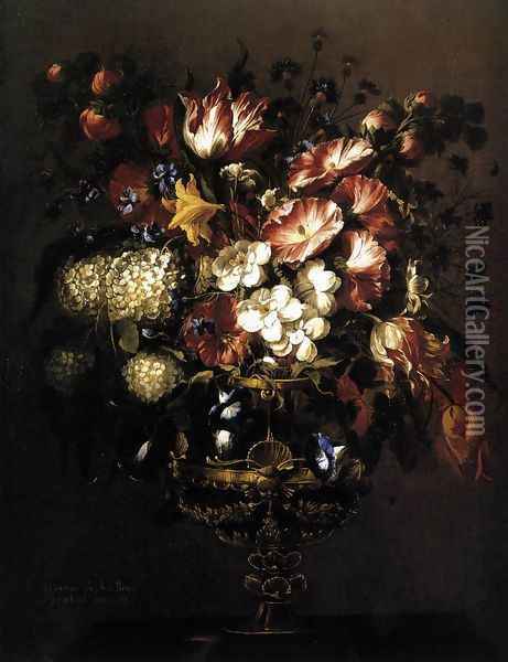 Vase of Flowers-2 1664 Oil Painting - Juan De Arellano