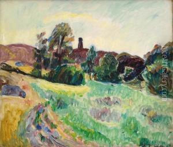 Landscape Frombohuslan 1918 Oil Painting - Thorvald Erichsen