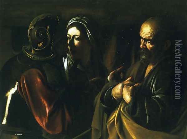 The Denial of St. Peter Oil Painting - Caravaggio