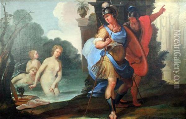 Telemachus And Mentor With Calypso Oil Painting - Friedrich Heinrich Fuger