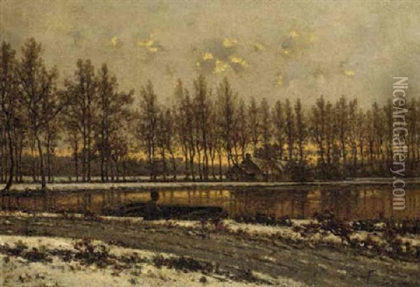 First Snow Oil Painting - Louis Pulinckx