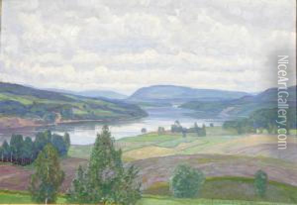 Alvlandskap Oil Painting - Carl August Johansson