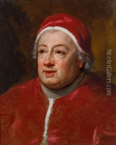 Bildnis Papst Clemens Xiii. Rezzonico (1693-1769) Oil Painting - Anton Raphael Mengs