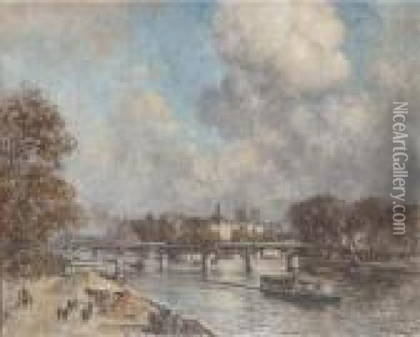 Le Pont Des Arcs, Paris Oil Painting - Alexis Vollon