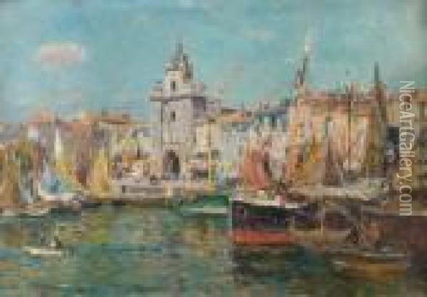 Le Port De La Rochelle Oil Painting - Edmond Marie Petitjean