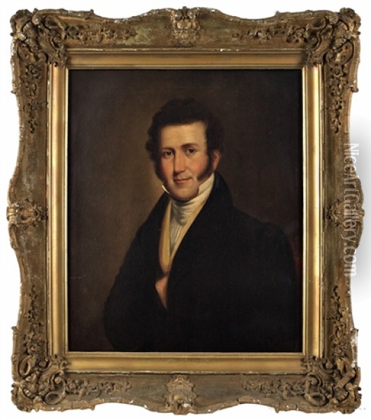 Portrait Of Captain Hall J. Tibbits Oil Painting - Joseph Greenleaf Cole