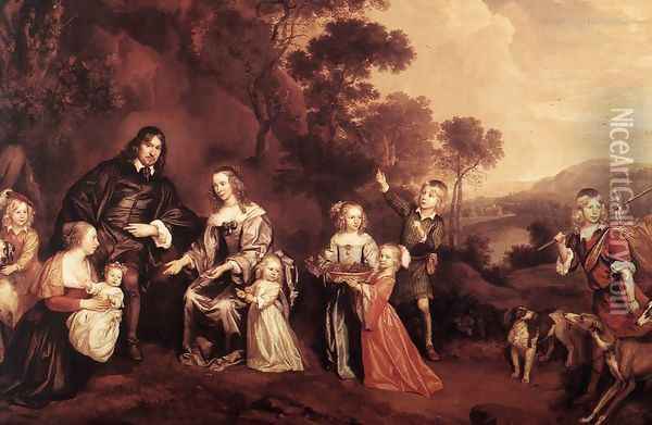 The Family of Willem Van Der Does Oil Painting - Jan Mijtens
