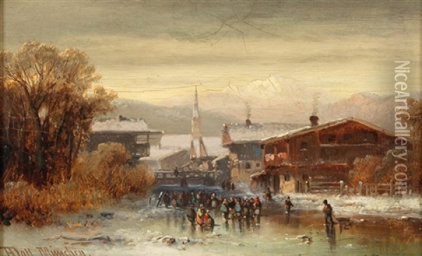 View Of Hardt On Lake Constance Oil Painting - Anton Doll