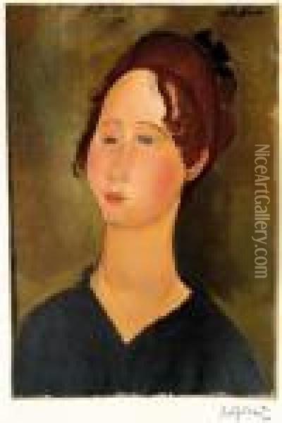La Bourguignonne Oil Painting - Amedeo Modigliani