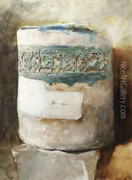 Persian Artifact With Faience Decoration Oil Painting - John Singer Sargent