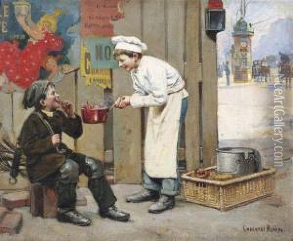 Les Bons Amis Oil Painting - Paul Charles Chocarne-Moreau