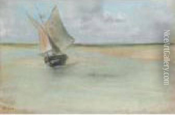 Bateau De Peche A L'entree Du Port De Dives Oil Painting - Edgar Degas