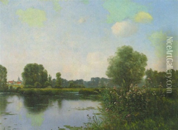 Fluslandschaft (tourbieres A Ballamaurt, Seine Et Marne) Oil Painting - Armand Guery