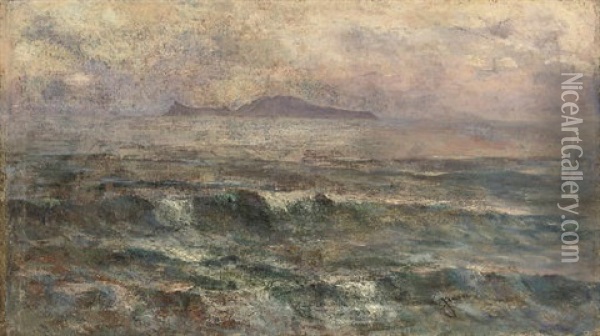 Capri At Dawn Oil Painting - Guglielmo Giusti