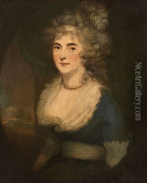 Portrait Presume De Miss Mary Linwood Oil Painting - Maria Hadfield Cosway