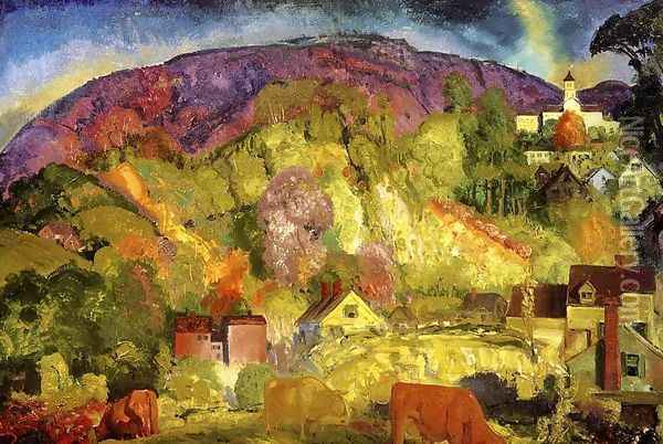 The Village On The Hill Oil Painting - George Wesley Bellows