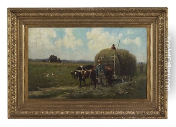 The Hay Wagon Oil Painting - Wilbur H. Lansil