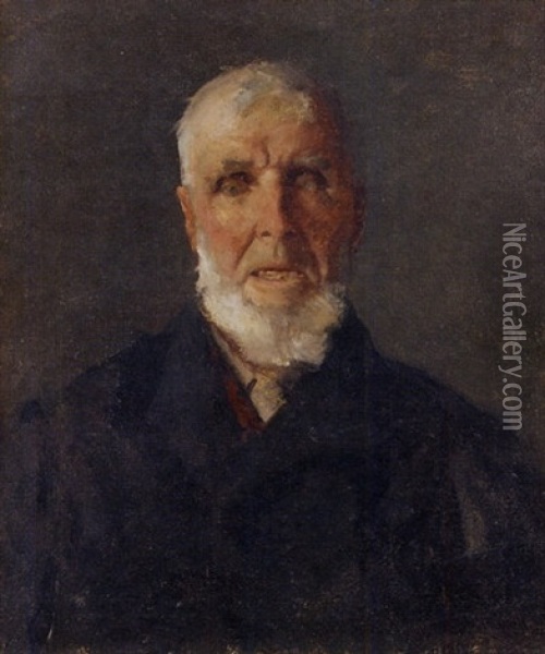 A Long Island Fisherman (a Fisherman / Old Man Woodburn) Oil Painting - William Merritt Chase