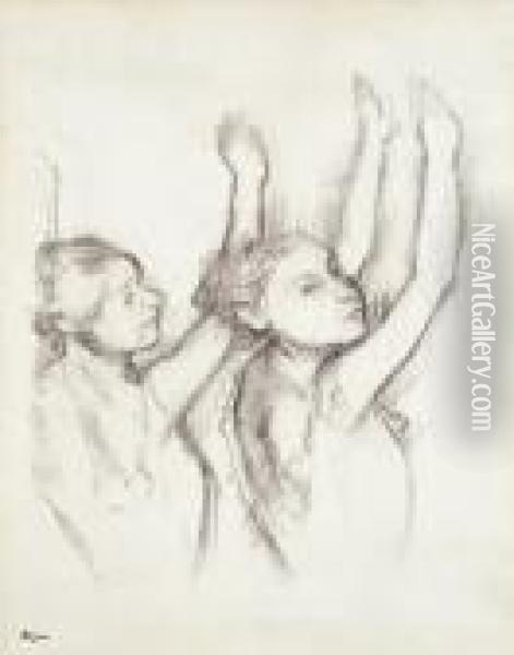 Scuola Di Ballo Oil Painting - Edgar Degas