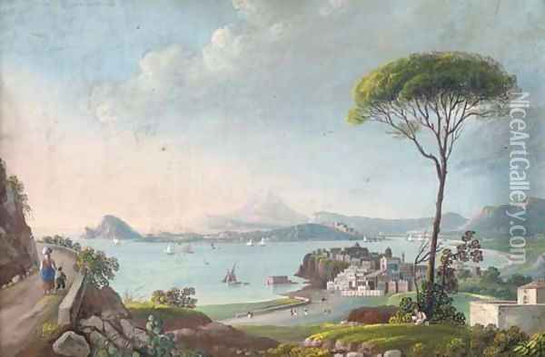 Il Golfo di Baja, Napoli Oil Painting - Francesco Pisante