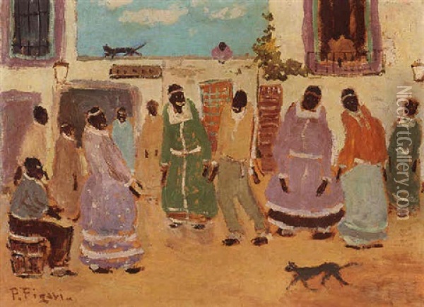 Negros Y Mulatos Oil Painting - Pedro Figari