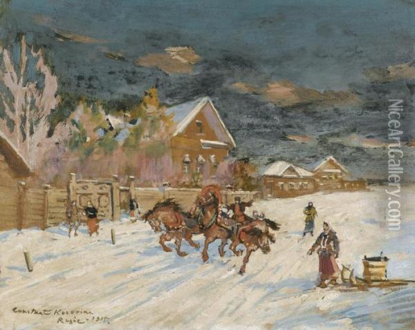 Winter Landscape Oil Painting - Konstantin Alexeievitch Korovin